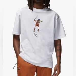 Jordan White Short Sleeve Tee with Graphic Design GOLF T- shirt size L